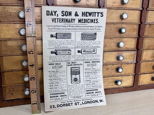 Day Son & Hewitt's Animal MedicineAdvertising Trade Card Ephemera c1900s