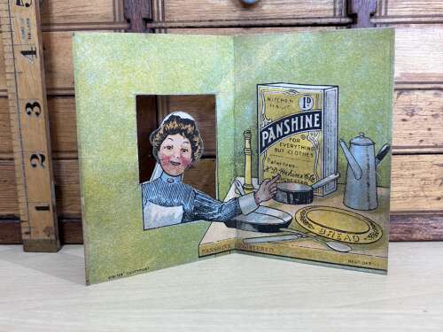 H.D.Pochin Pan Shine Manchester Fold Out Advertising Trade Card Ephemera c1900s