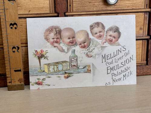 Mellin's Baby Cod Liver Oil Advertising Trade Card Ephemera c1900s