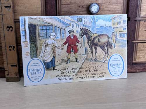 Owbridge's Lung Tonic Horse Image Advertising Trade Post Card Ephemera c1900s