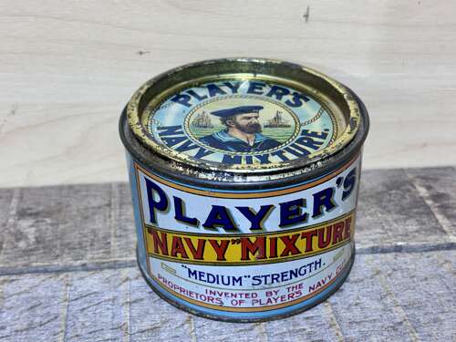 Player's Navy Mixture Sailor Image Medium Strength Drum Tobacco Tin c1900s