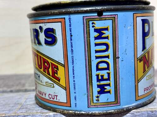 Player's Navy Mixture Sailor Image Medium Strength Drum Tobacco Tin c1900s