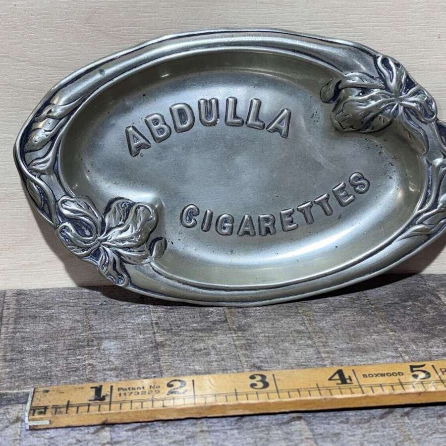 Abdulla Cigarette Art Nouveau Silver Plated Ashtray c1905