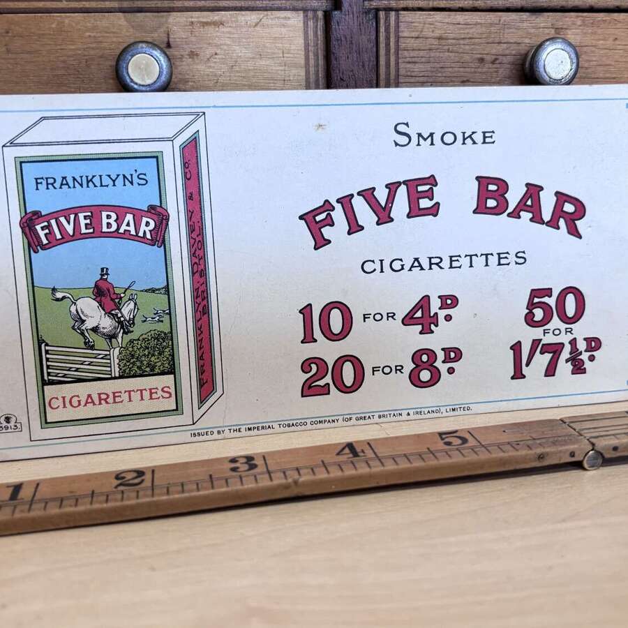 Franklyn's 5 Bar Horse Jumping Cigarette Pack Advertising Card Blotter c1900s