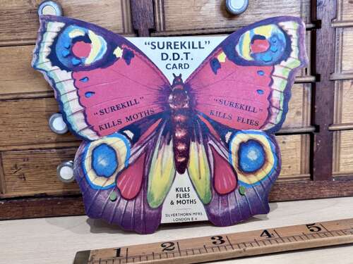 Moth Image DDT Poison Advertising Trade Card Ephemera c1900s