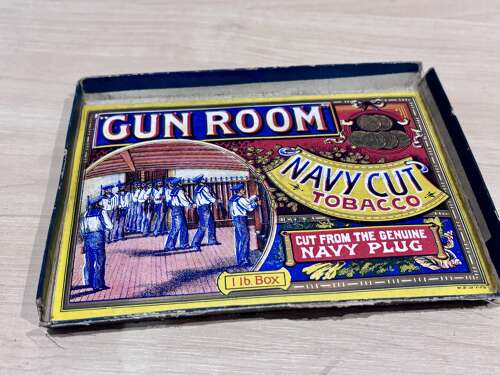 Superb Gun Room Tobacco Advertising Double Sided Box Lid Ephemera c1900s