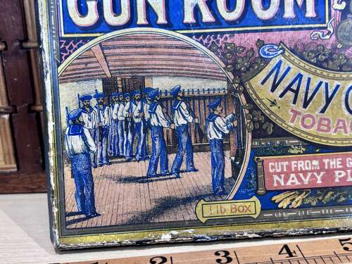 Superb Gun Room Tobacco Advertising Double Sided Box Lid Ephemera c1900s