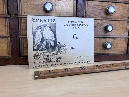 Spratt's Parrot Mixture Caged Bird Advertising Trade Card Ephemera c1900s