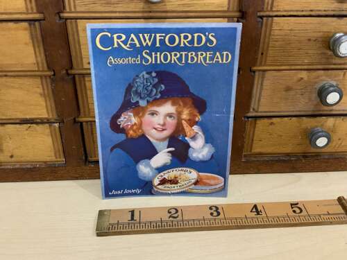 Superb Crawford’s Biscuit Girl Image Advertising Trade Card Ephemera c1900s