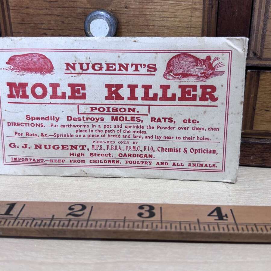 Mole Killer Poison Nugent of Cardigan Advertising Paper Packet c1900s
