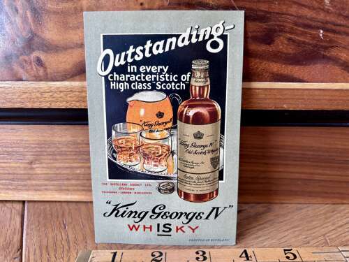 King George 5th Outstanding Whisky Advertising Trade Card c1900s
