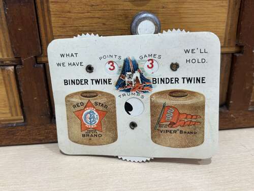 Red Star & Viper Binder Twines Bull Dog Mechanical Advertising Trade Celluloid Card c1900s