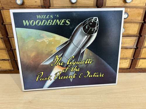 Woodbine Cigarette Space Ship Rocket Promo Advertising Card Toy Novelty c1954