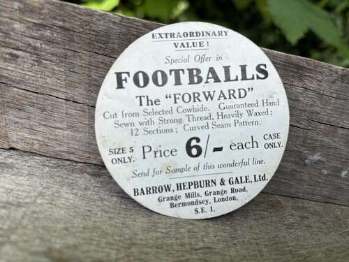 Barrow Hepburn Gale London Football Ball Die-cut Advertising Trade Card c1900s