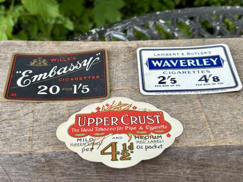 Set of 3 Cigarette & Tobacco Wills Lambert Advertising Trade Price Card c1920s