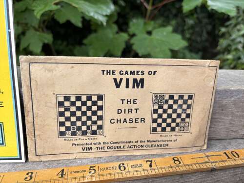 Game of Vim Scouring Powder Advertising Novelty Halma Card Game c1900s