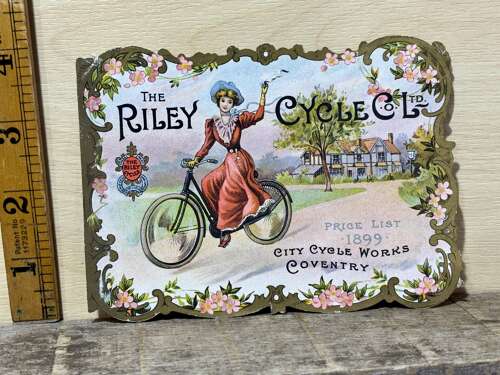 Riley’s Bicycle Cycle Advertising Trade Card Ephemera c1899