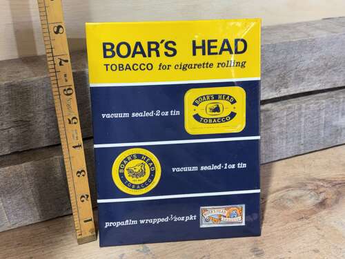 Pritchard’s Boar Head Tobacco Advertising Celluloid Card Sign c1950-60s