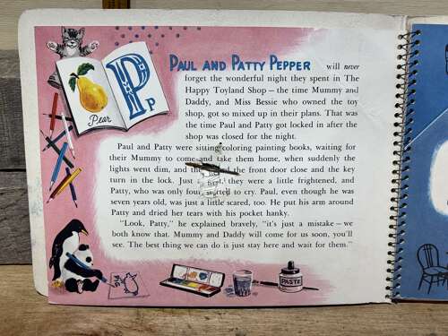 Santa Christmas Party Children's Pop up Book With Original Pin Back c1950s
