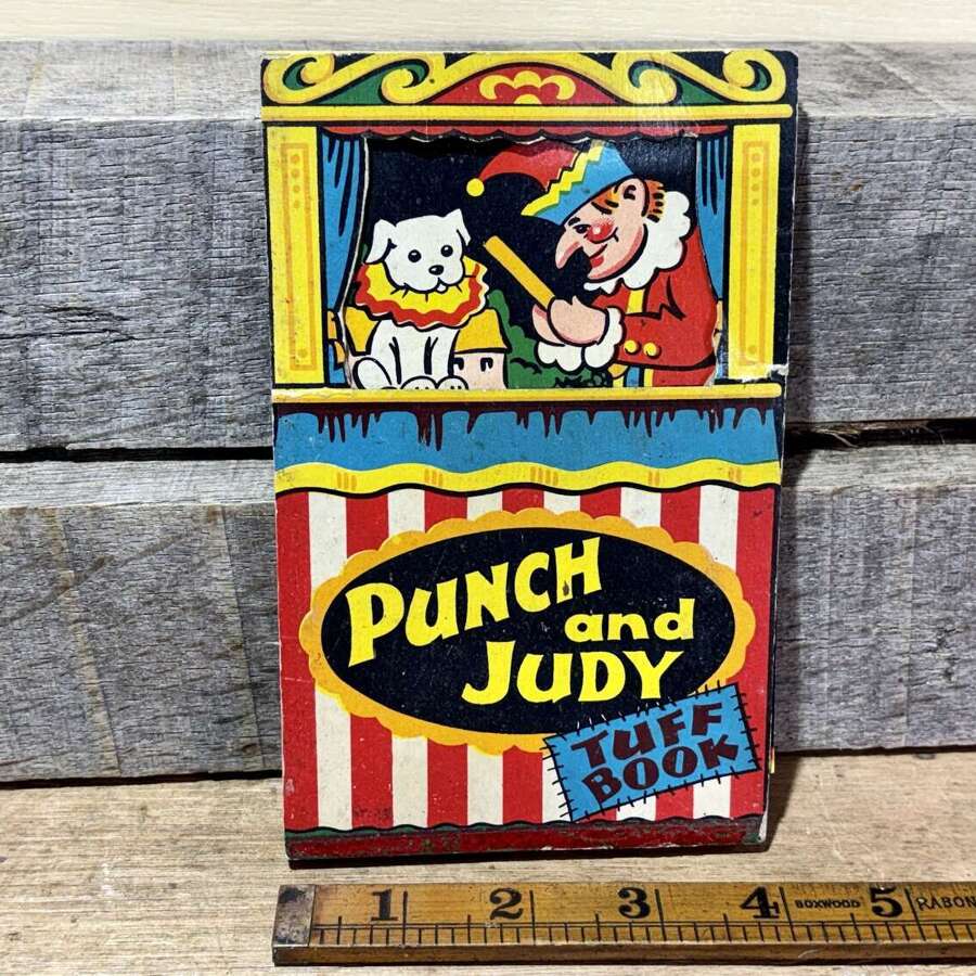 Punch & Judy fold out Flip Story Board children&rsquo;s Book c1950s
