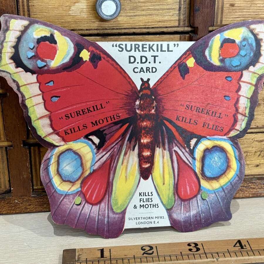 Moth Poison DDT Surekill Advertising Trade Card Ephemera c1930s
