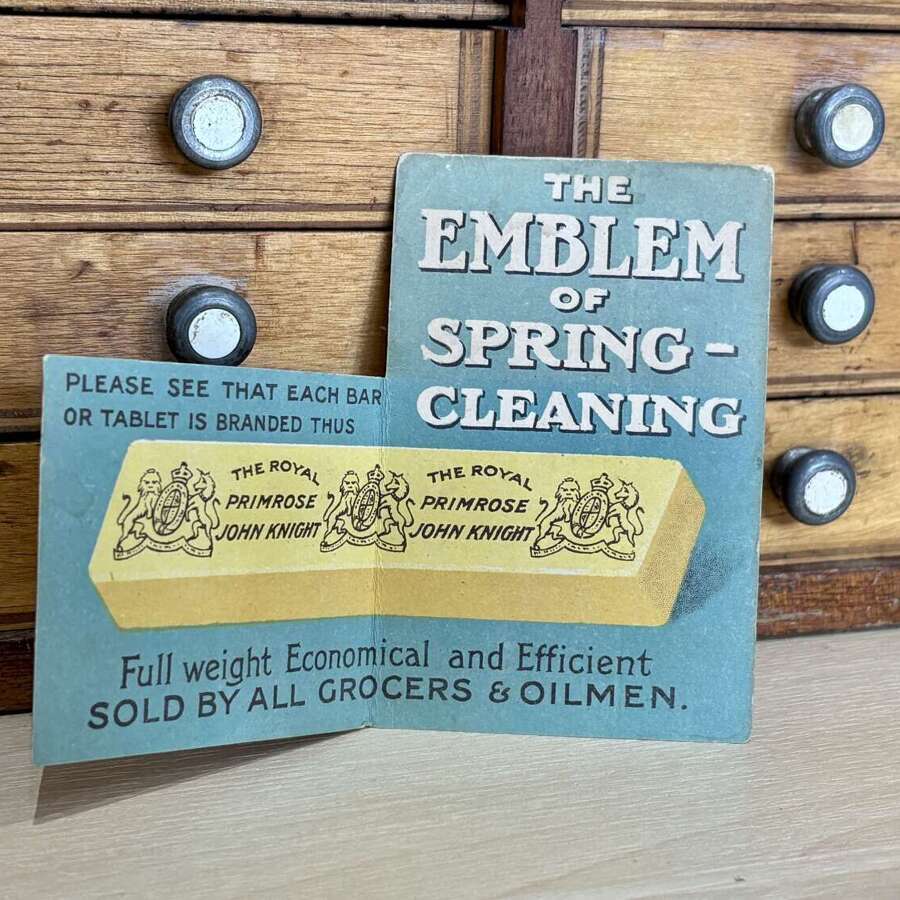 Knight Royal Primrose Soap Fold Out Advertising Trade Card Ephemera c1900s