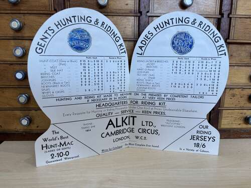 Alkit Cambridge Riding Gear Horse Advertising Trade Card Ephemera c1900