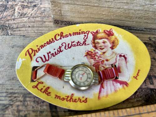 Princess Charming Toy Wrist Watch on Original Shop Card c1950s