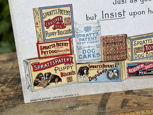 Superb Spratt's Dog Soap & Pet Food Advertising Trade Post Card Ephemera c1900s