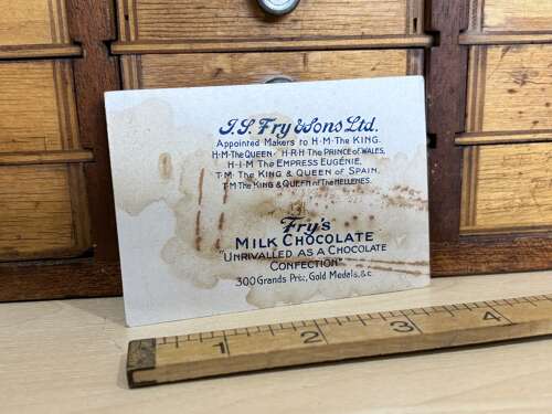 Fry's Chocolate Cocoa Black Americana Puzzle Advertising Trade Card Ephemera c1900