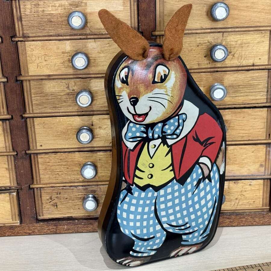 Horner's Easter Rabbit Figural Toffee Tin c1930s