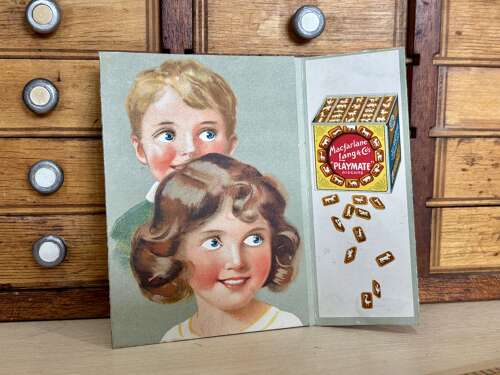 Macfarlane Lang Mechanical Playmates Advertising Trade Card Ephemera c1900s