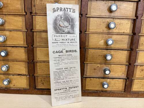 Spratt's Parrot & Cage Bird Food King Edward 7th Advertising Trade Card Ephemera c1900s