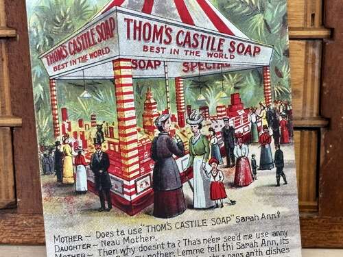 Thom's Castile Soap Exhibition Advertising Trade Post Card Ephemera c1900s