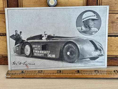 Segrave's Sunbeam Race Car Selfridge's Promotional Trade Post Card Ephemera c1927