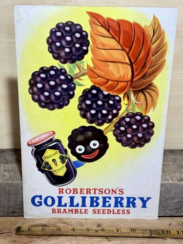 Scarce Robertson's Golliberry Golly Advertising Show Card Sign c1930s