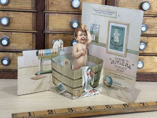 Variation Cooks Soap Mechanical Advertising Trade Card Ephemera c1900s
