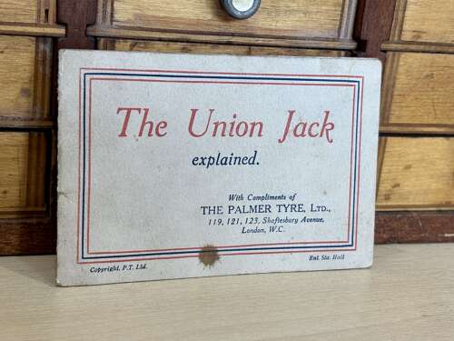 Palmer's Tyres Garage Motor Car Cycle Union Jack Mechanical Advertising Trade Card c1900s