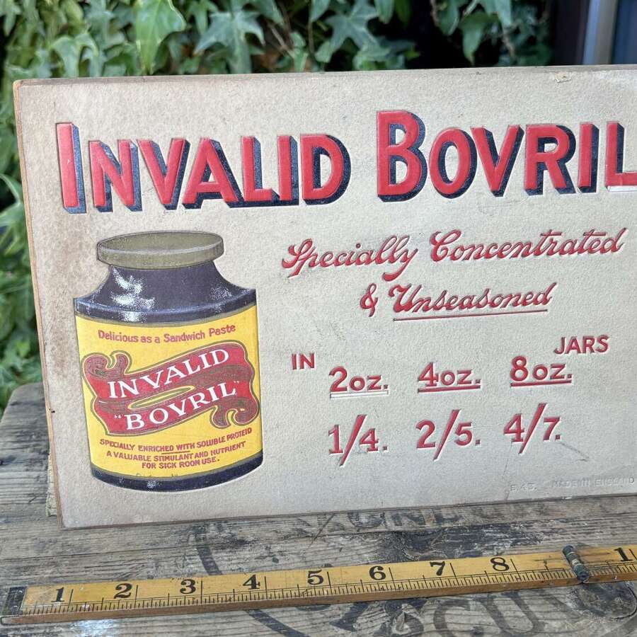 Invalid Bovril Embossed Jar Card Advertising Shop Sign cl900s
