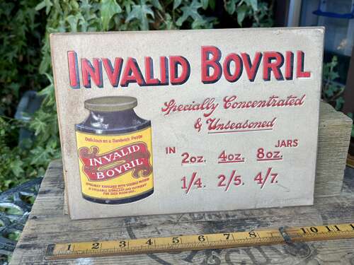 Invalid Bovril Embossed Jar Card Advertising Shop Sign cl900s