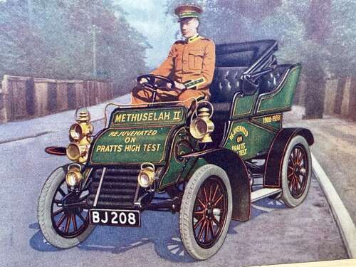 Early Pratt’s Petrol Motor Car Advertising Trade Card Ephemera c1900s