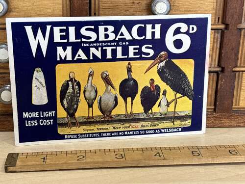 Superb Wesbach Lamp Mantles Bird Image Advertising Trade post Card Ephemera c1900s