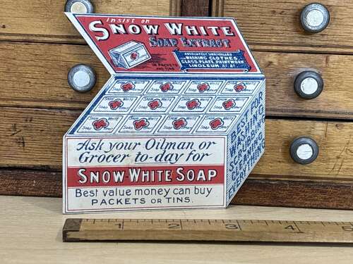 Superb Snow Shop Display Box Advertising Trade Card Ephemera c1906