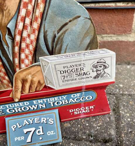Wonderful Player’s Cigarette Tobacco Die-Cut Fold Out Standee Card advertising Sign c1925