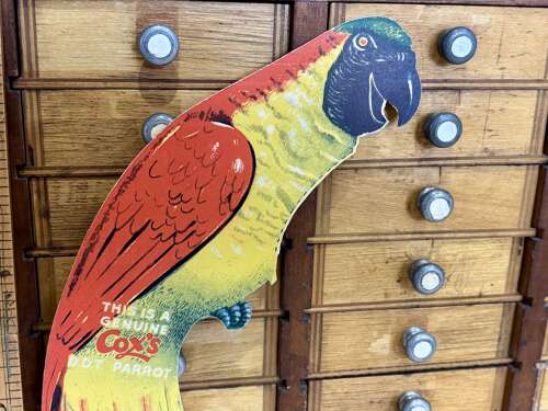Superb Cox DDT Poison Parrot Bird Advertising Trade Card Ephemera c1900s (No Poison)