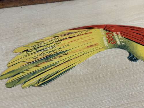 Superb Cox DDT Poison Parrot Bird Advertising Trade Card Ephemera c1900s (No Poison)