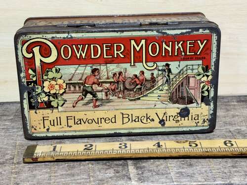 Victorian Powder Monkey Naval Sailor Image Tobacco Tin c1900s