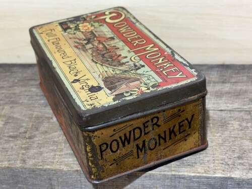 Victorian Powder Monkey Naval Sailor Image Tobacco Tin c1900s
