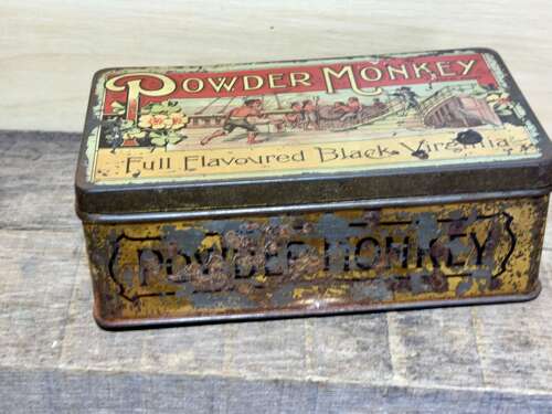 Victorian Powder Monkey Naval Sailor Image Tobacco Tin c1900s