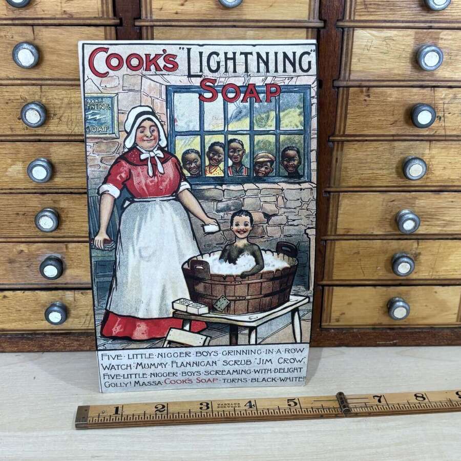 Cook's Soap Jim Crow Reference Black Americana Advertising Trade Card / Paper c1900s